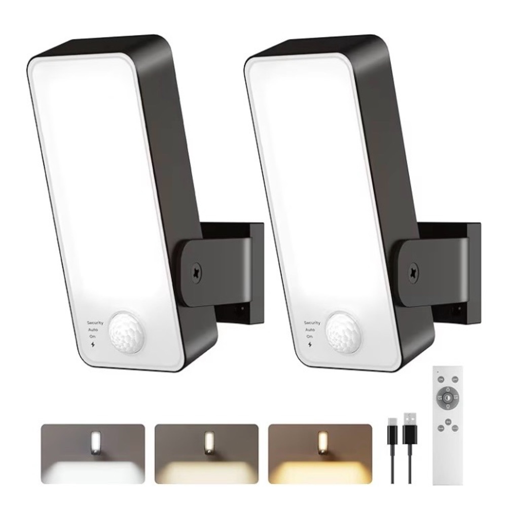 2 Pack Motion Sensor Outdoor Lights, NEW , BLACK